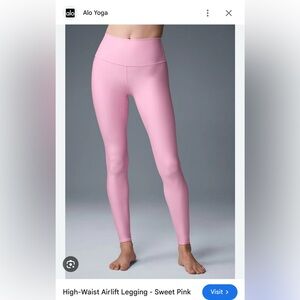 NWT! ALO Yoga *Limitied Edition* Sweet Pink Leggings Size Small